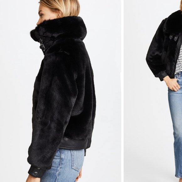 BlankNYC Black Noise Faux Fur Coat - Picture 3 of 15